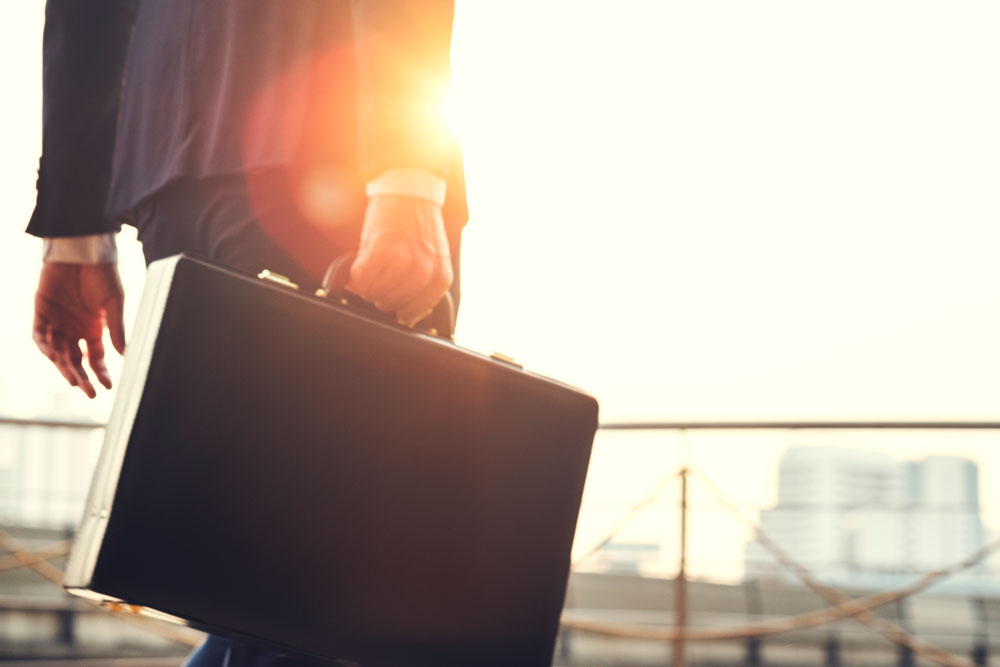 Man holding a portfolio