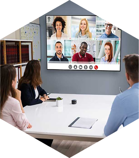 Mötesrum med stor skärm